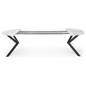 Masa extensibila PERONI, alb/gri/negru, PAL furniruit /otel, 100/250x100x75 cm