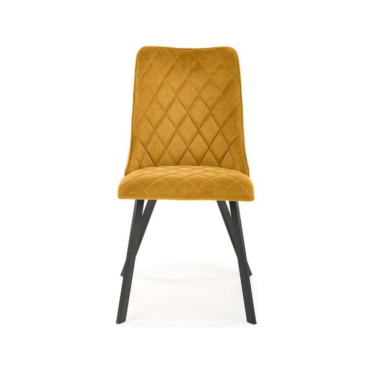 Scaun tapitat K450, galben, stofa catifelata, 44x58x85 cm