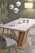 Masa extensibila BRANDON, casmir/stejar, PAL laminat, 160/200x90x77 cm