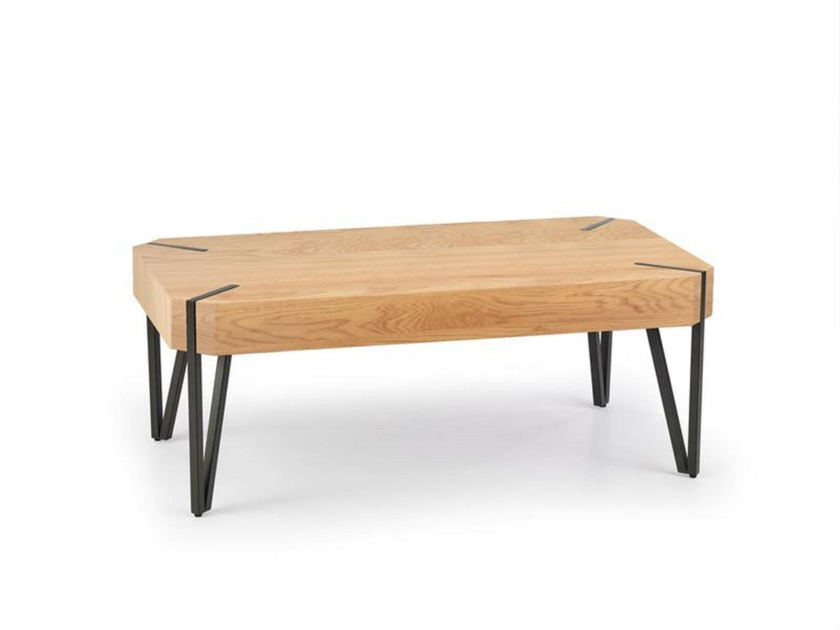Masuta Emily, stejar auriu/negru, 110x60x42 cm