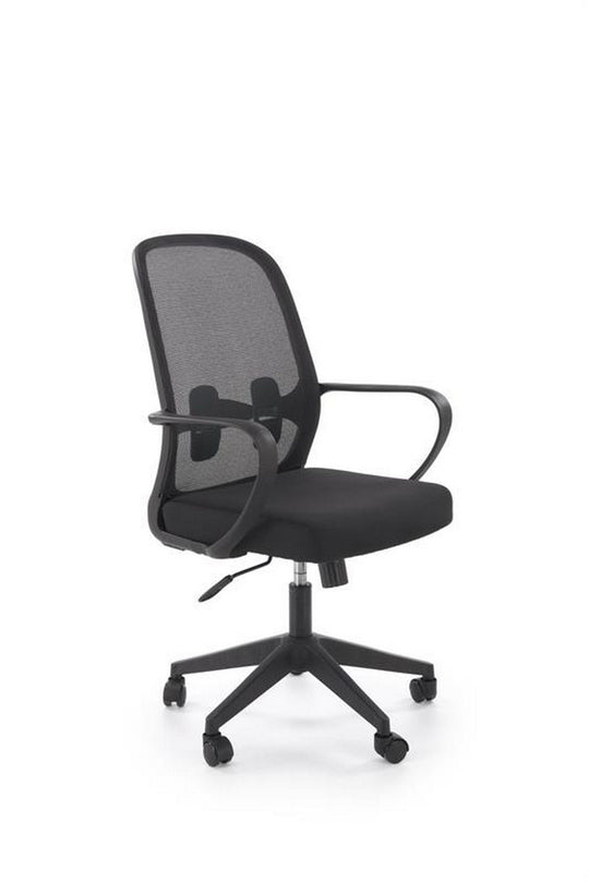 Scaun birou ORCANO, negru, stofa clasica/plastic, 62x65x101/111 cm
