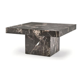 Masuta de cafea MONOLIT, marmura neagra furniruit, 80x41 cm
