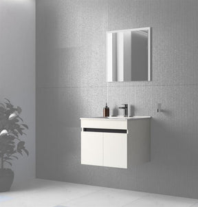 Dulap baie suspendat FIGARO, alb, PAL laminat, cu 2 usi, pentru lavoar, 60x46x48 cm