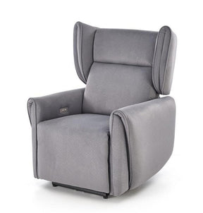 Fotoliu recliner GELATO, gri, stofa clasica, 83x91/161x95/109 cm