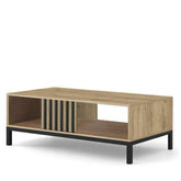 Masuta cafea LAMINO LAW-1, stejar/negru, PAL laminat/polipropilena, 92x50x46 cm