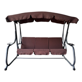 Leagan de gradina EILANA, maro/gri inchis, material textil/metal, 220x138x178 cm