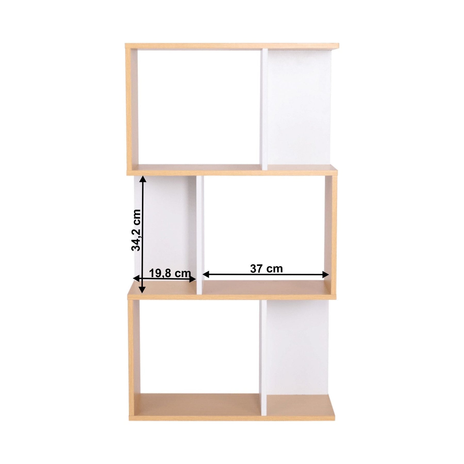 Biblioteca ERDEM NEW TYP 1, lemn pin/alb, 60x24x108 cm