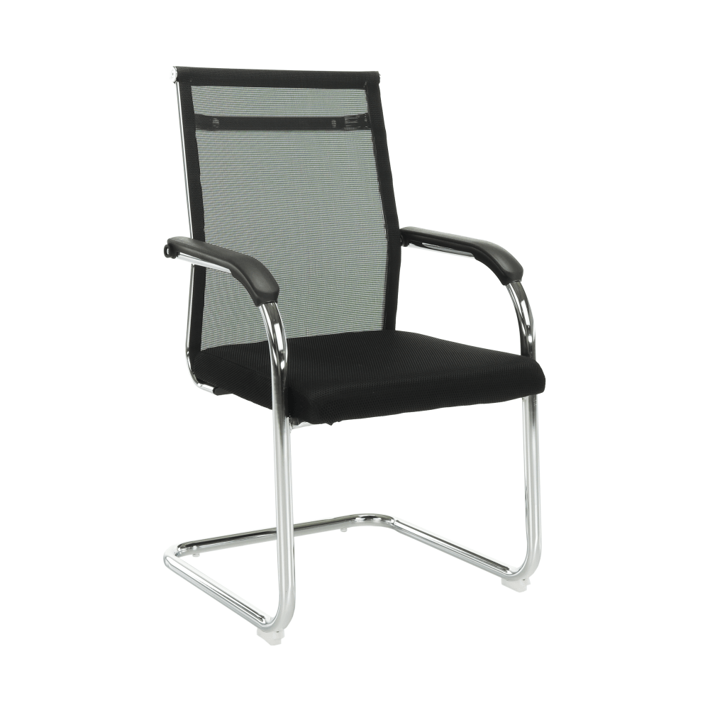 Scaun ESIN, negru/argintiu, plasa/metal, 55x64x93 cm