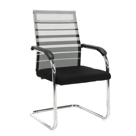 Scaun ESIN, negru/gri/argintiu, plasa/metal, 55x64x93 cm