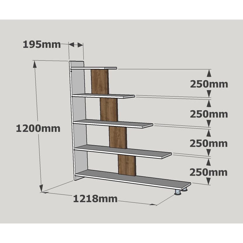 Etajera AMSTERDAM OCN-32832, alb/nuc
