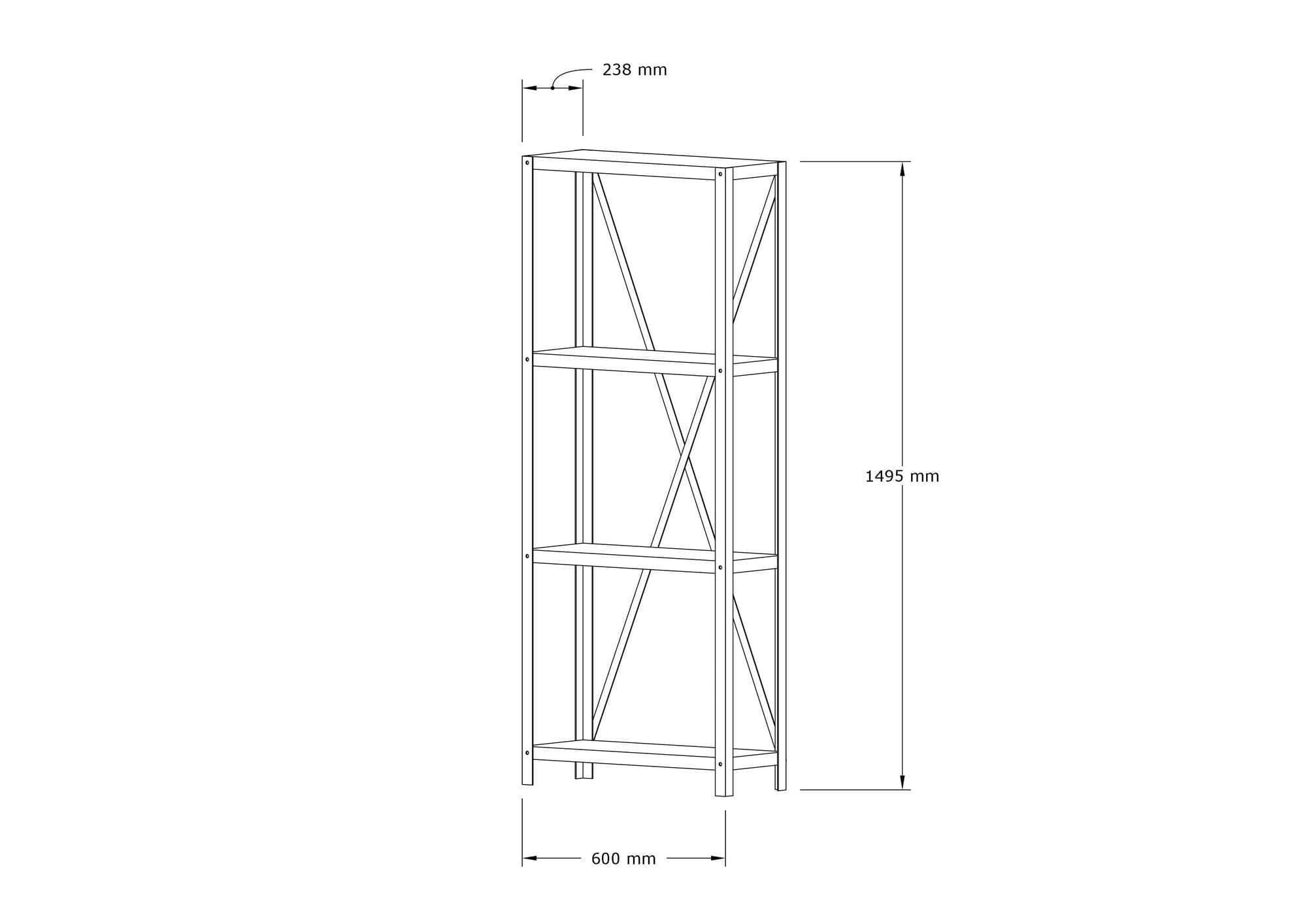 Etajera AMSTERDAM OCN-32836, stejar/negru