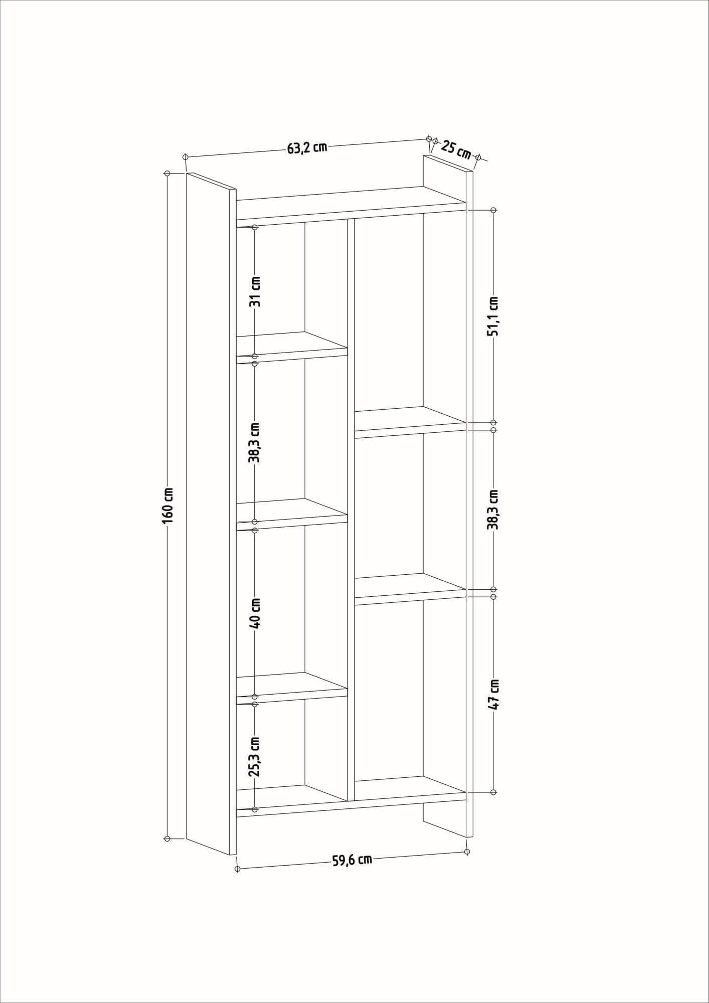 Etajera AMSTERDAM OCN-32847, stejar sonoma/alb