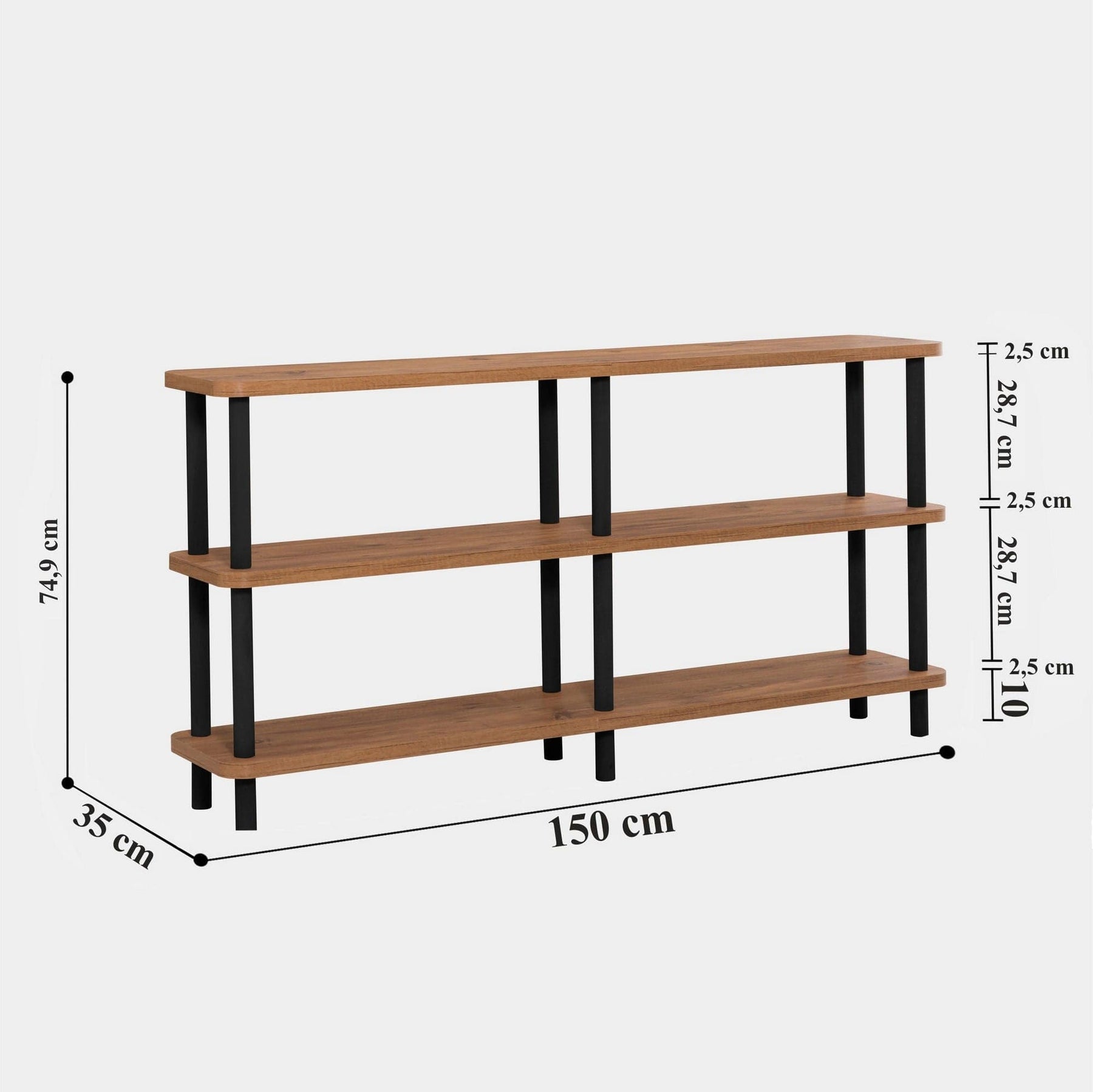 Etajera AMSTERDAM OCN-32864, stejar/negru