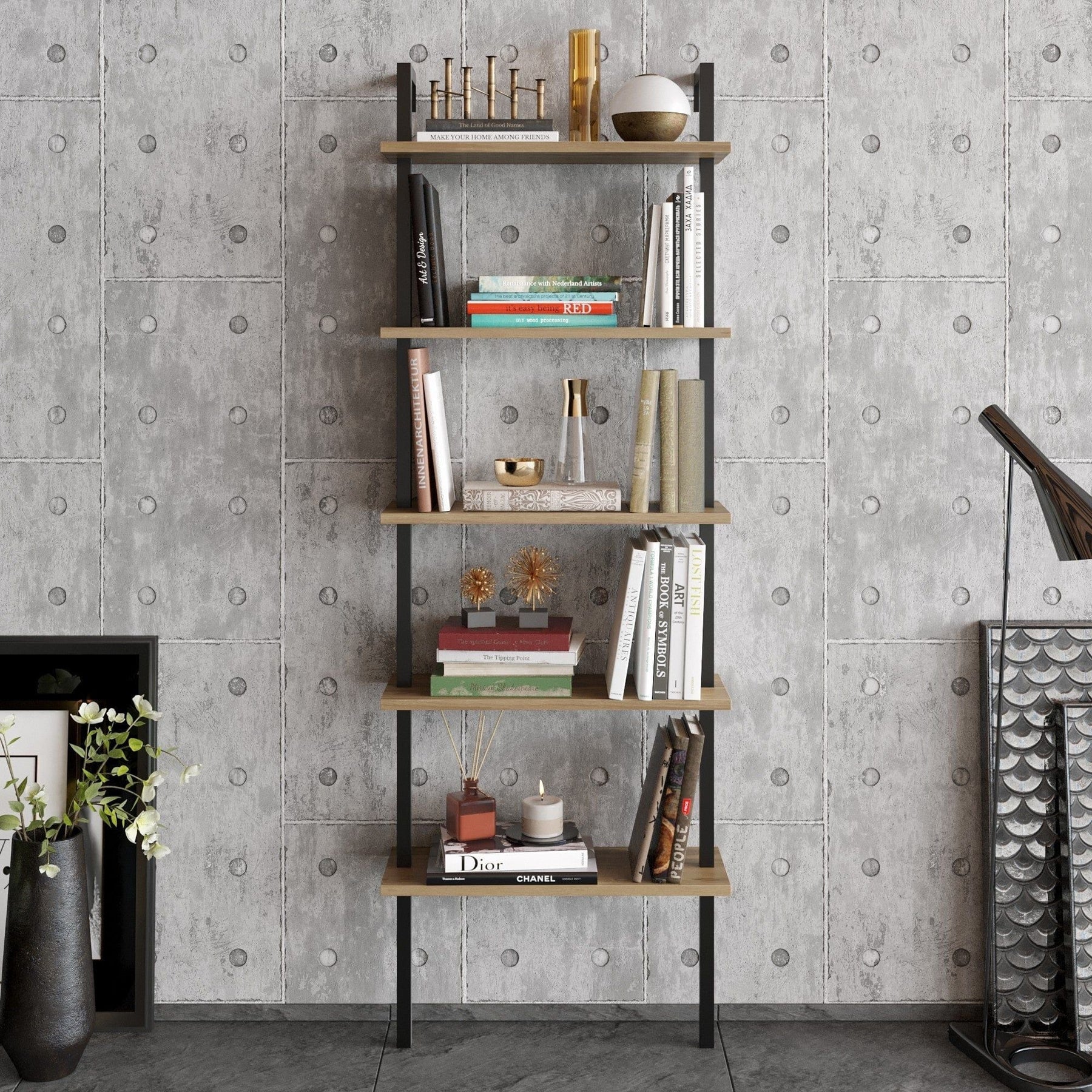 Etajera AMSTERDAM OCN-32871, negru/nuc