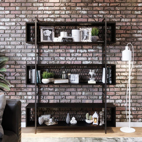 Etajeră neagră cu design modern, perfectă pentru living – primabucata