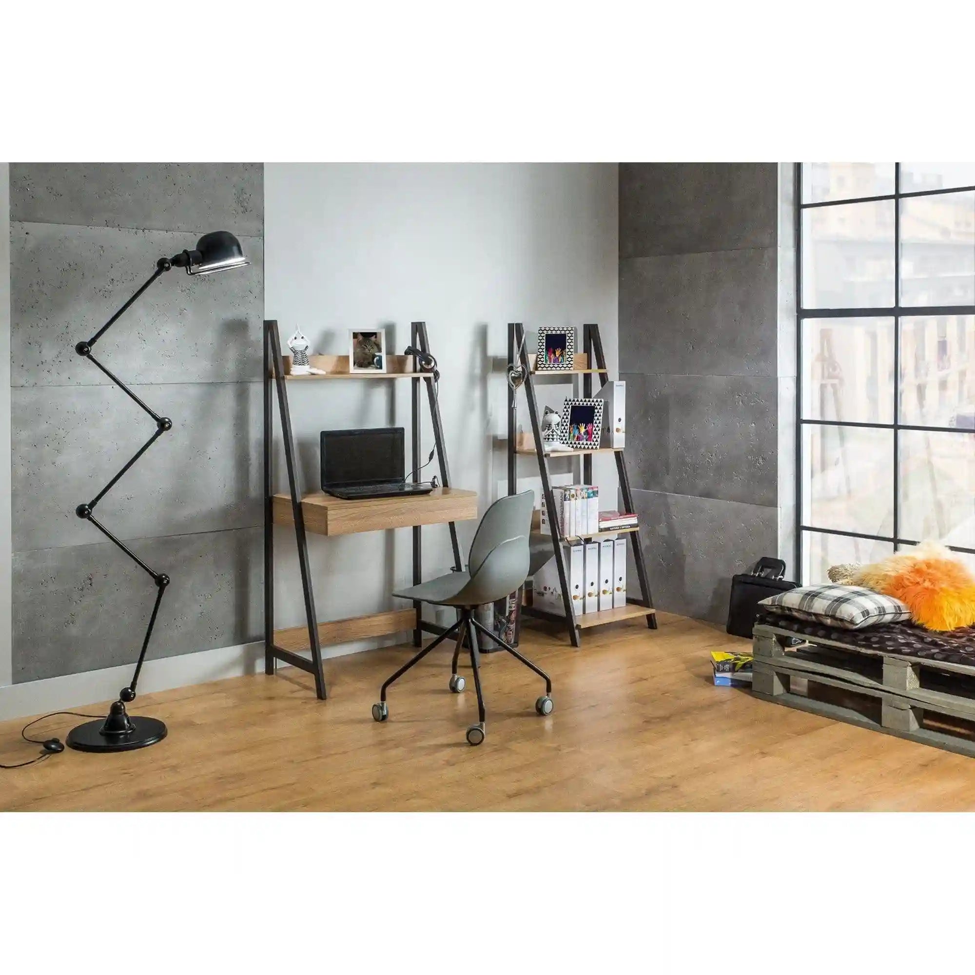 Etajera DETROIT OCN-39914, stejar/negru