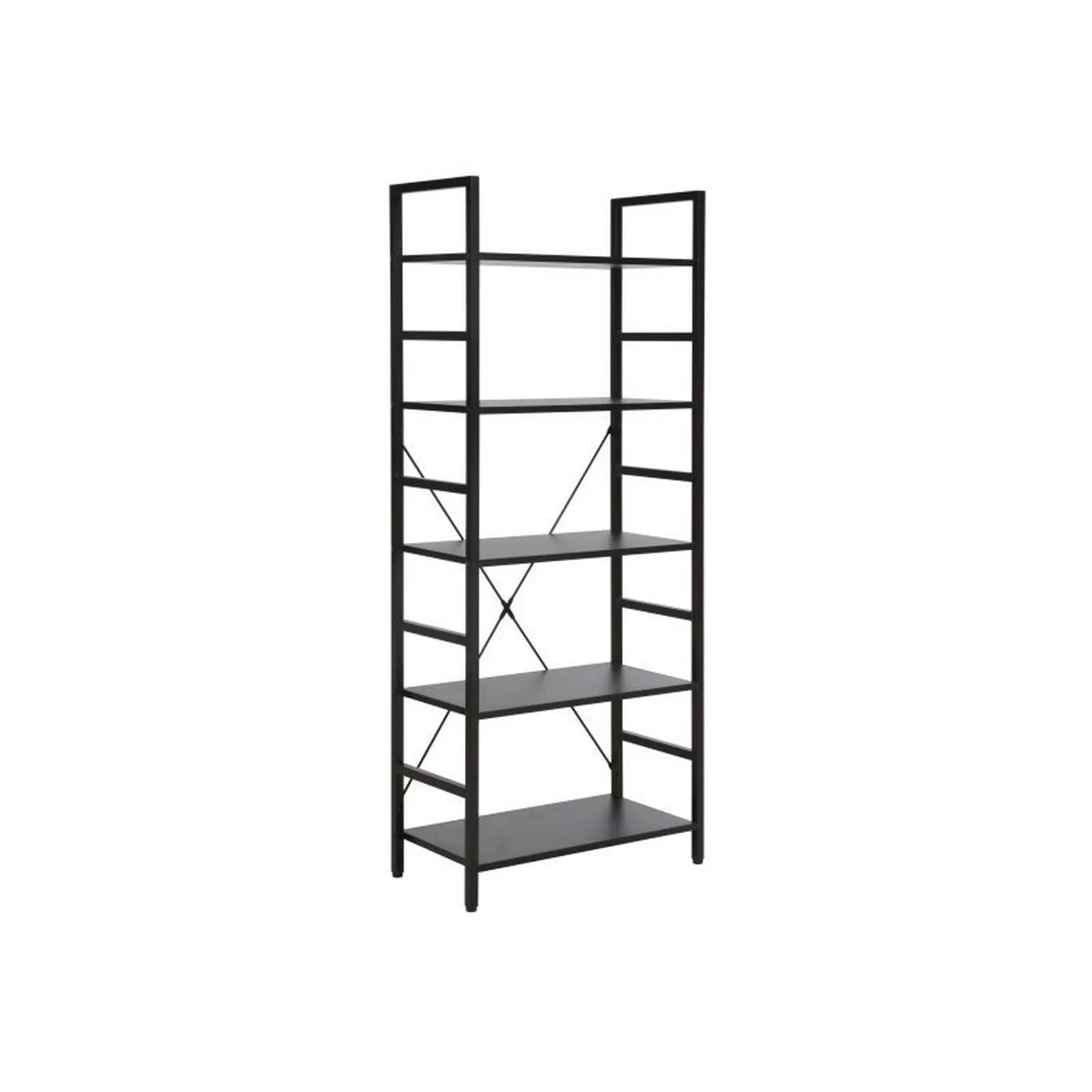 Etajera DETROIT OCN-39919, nuc inchis/negru mat