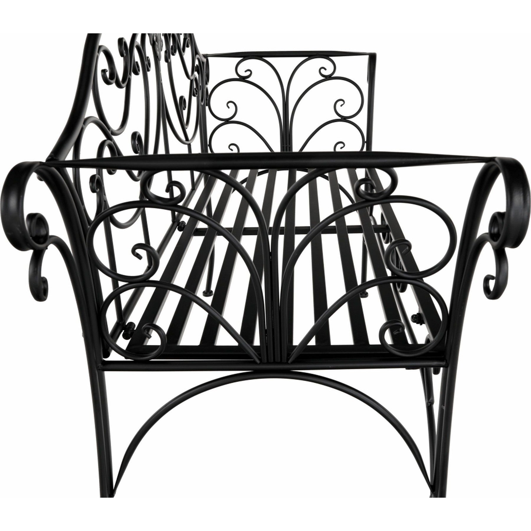 Banca gradina ETELIA, metal, negru, 131x49x89 cm