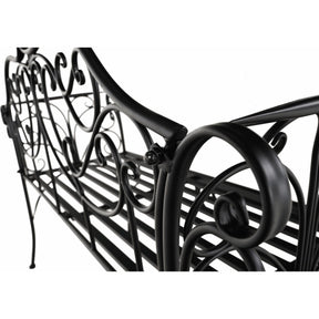 Banca gradina ETELIA, metal, negru, 131x49x89 cm