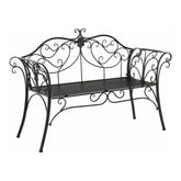 Banca gradina ETELIA, metal, negru, 131x49x89 cm