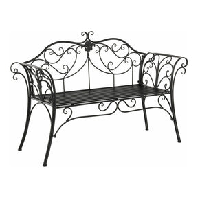 Banca gradina ETELIA, metal, negru, 131x49x89 cm