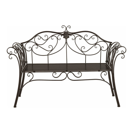 Banca gradina ETELIA, metal, maro, 131x49x89 cm