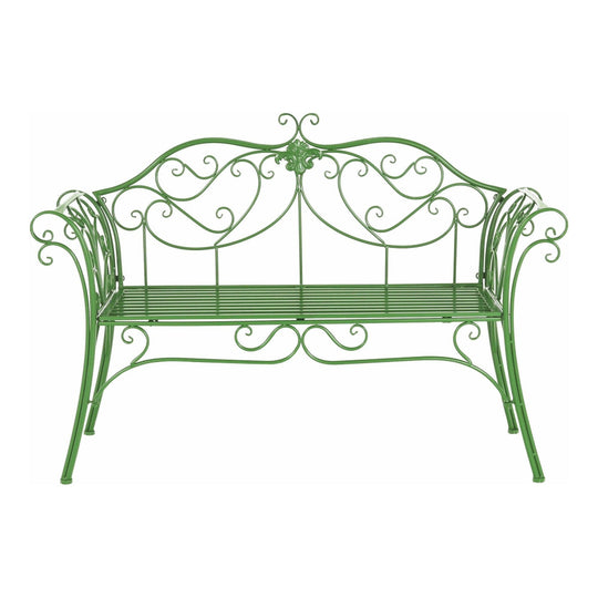 Banca gradina ETELIA, metal, verde, 131x49x89 cm