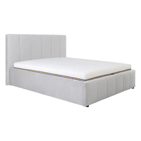 Cadru pat LONES 160x200, stofa catifelata gri deschis - Bluvel 03