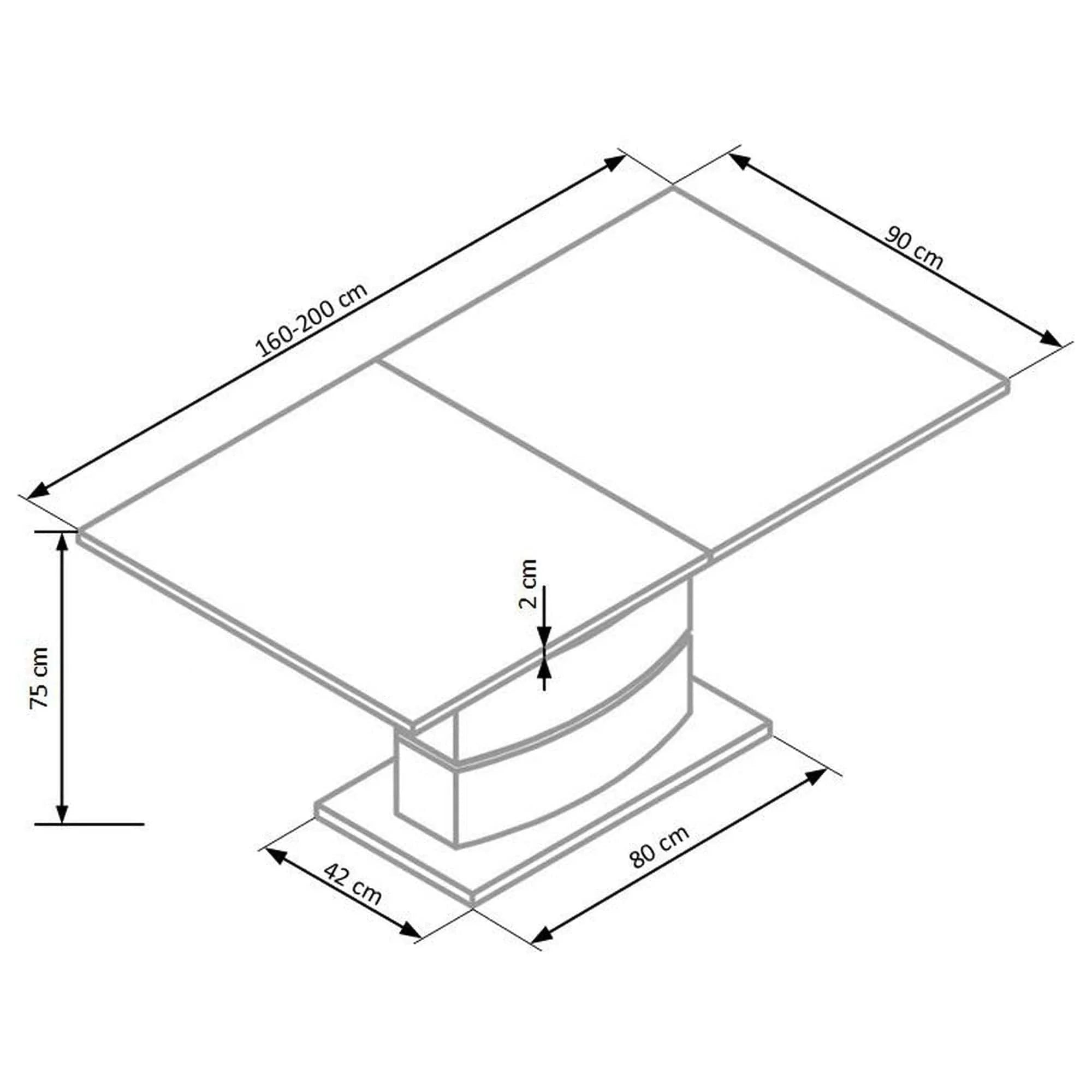 Masa living extensibila HOUSTON OCN-37489, alb