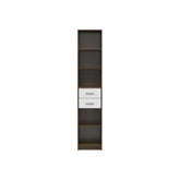 Biblioteca NEPO PLUS, stejar inchis/alb, PAL laminat, 40x34x197 cm