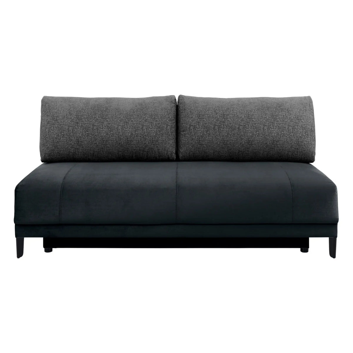 Canapea extensibila SENTILA, stofa catifelata negru - Wind 99, 198x106x91 cm