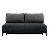 Canapea extensibila SENTILA, stofa catifelata negru - Wind 99, 198x106x91 cm