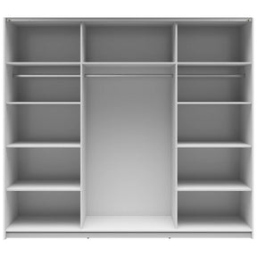Dressing TETRIX, alb lucios/stejar sonoma, PAL, cu 2 usi, 220x60x196 cm