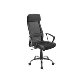 Scaun birou CORA, negru, piele ecologica/plasa, 61x65x118/128 cm