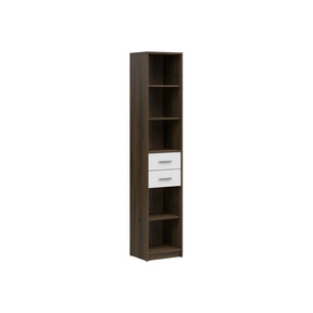 Biblioteca NEPO PLUS, stejar inchis/alb, PAL laminat, 40x34x197 cm