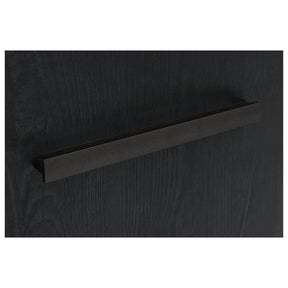 Vitrina BALIN, stejar/negru, PAL/sticla, cu iluminare LED, 101x40x149 cm