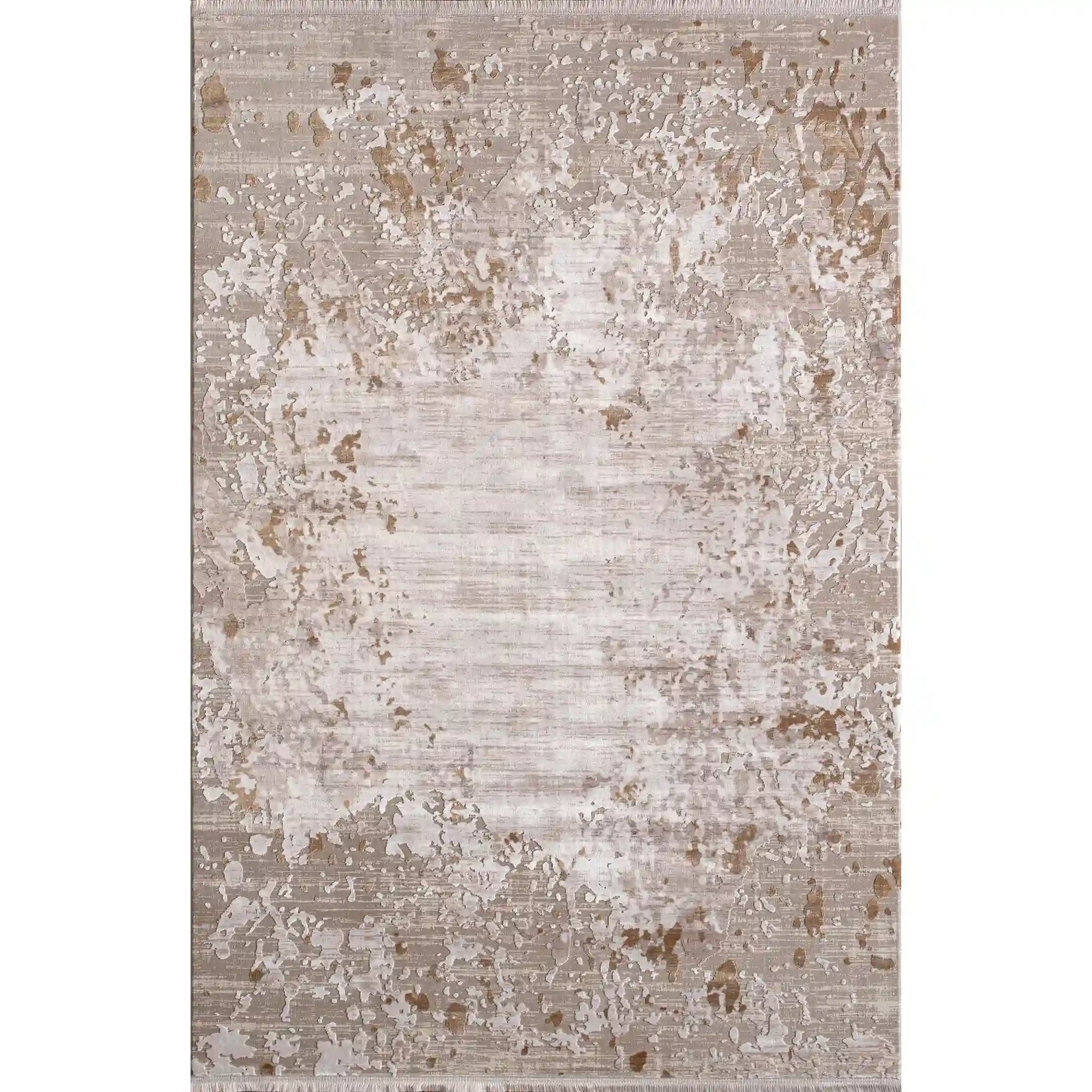 Covor EMMA 09770A, 160x230 cm, forma dreptunghiulara, acril/fibre sintetice, crem/auriu