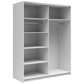 Dulap TETRIX, alb lucios, PAL, cu 2 usi si oglinda, 154x60x196 cm
