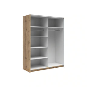 Dulap TETRIX, stejar wotan, PAL, cu 2 usi si oglinzi, 154x60x196 cm