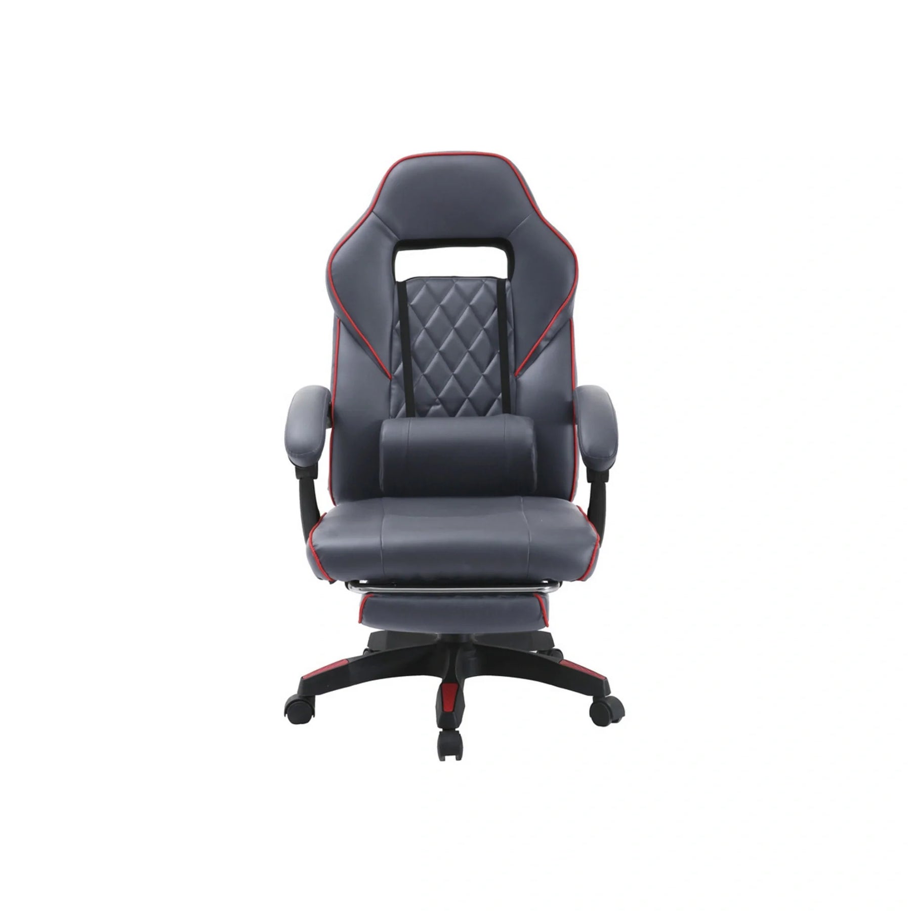 Scaun gaming RIKU, gri/negru, piele ecologica, 71x64x112/122 cm