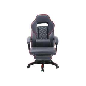 Scaun gaming RIKU, gri/negru, piele ecologica, 71x64x112/122 cm