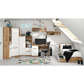 Raft NUIS, stejar wotan, PAL laminat, 135x29x38 cm