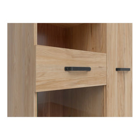 Vitrina LARA, frasin, PAL laminat/sticla, 90x40x151 cm
