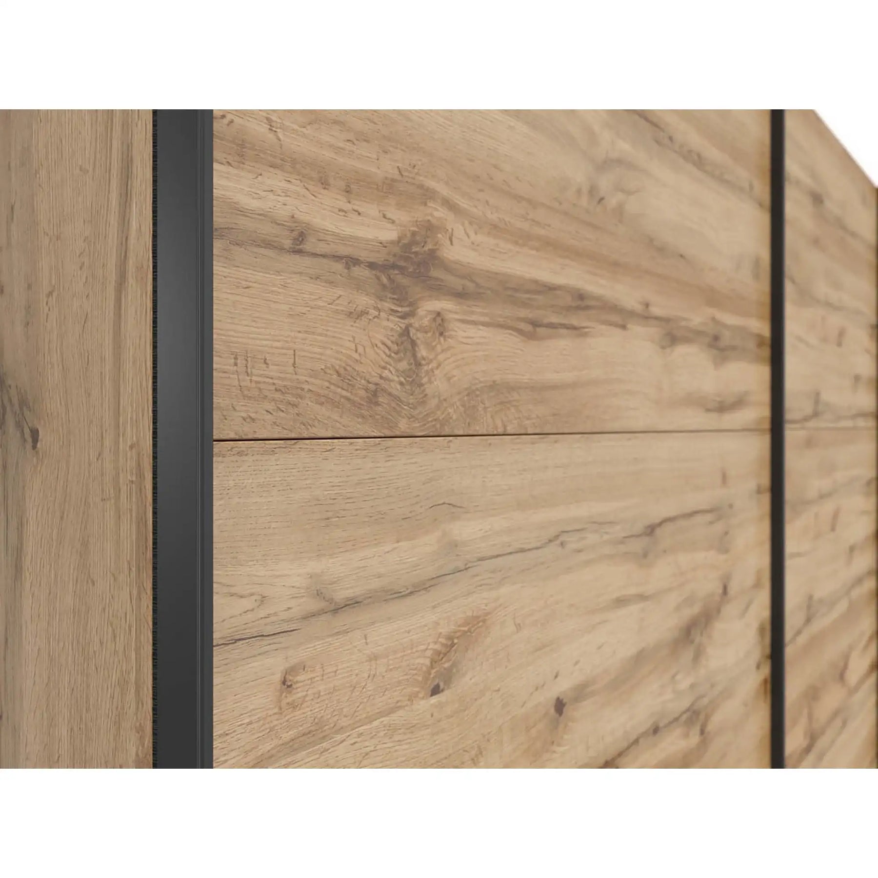 Dressing TETRIX, stejar wotan/alb lucios, PAL, cu 2 usi, 220x60x196 cm