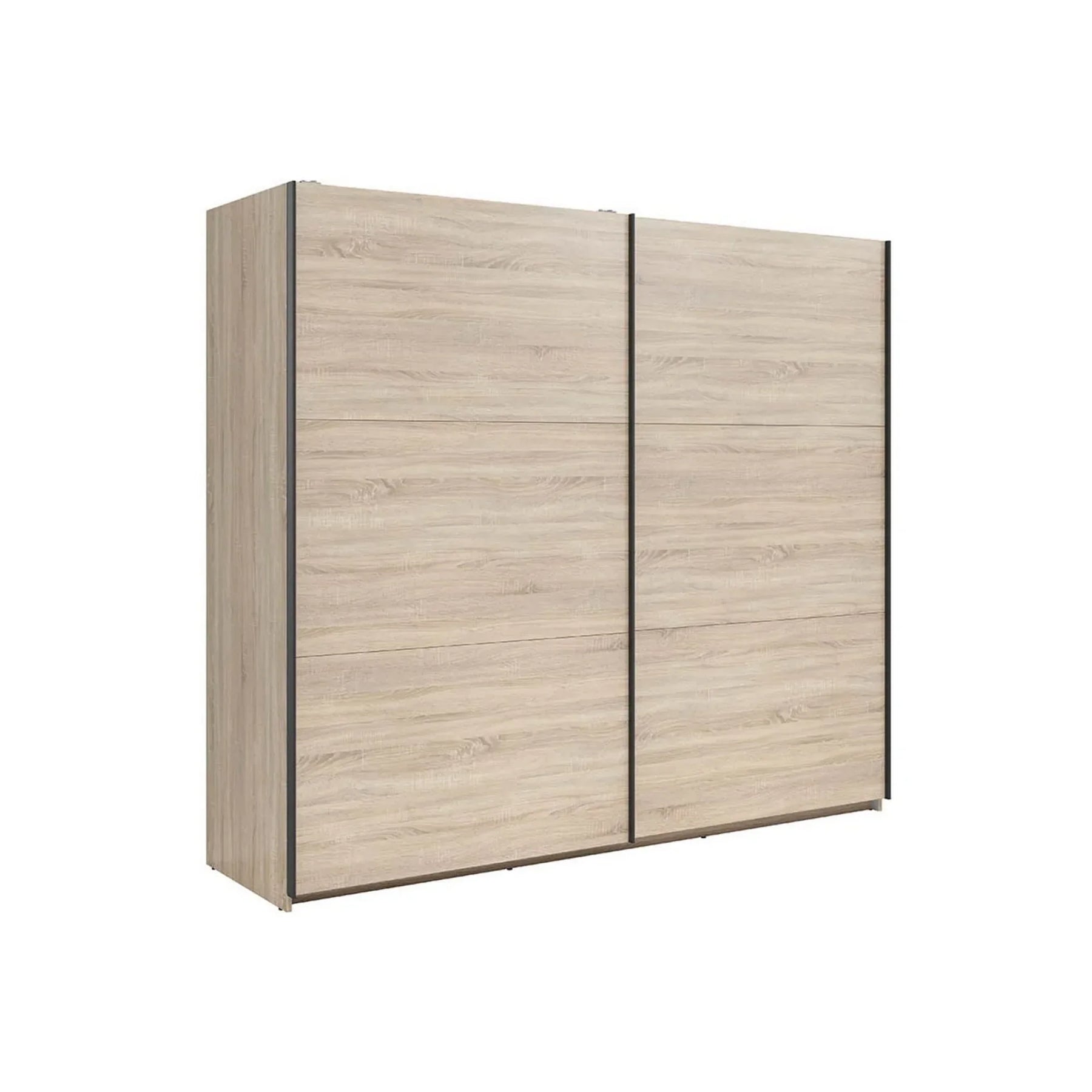Dressing TETRIX, stejar sonoma/alb lucios, PAL, cu 2 usi, 220x60x196 cm