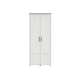 Dulap LOKSA, alb/stejar, PAL laminat, cu 2 usi, 85x37x201 cm