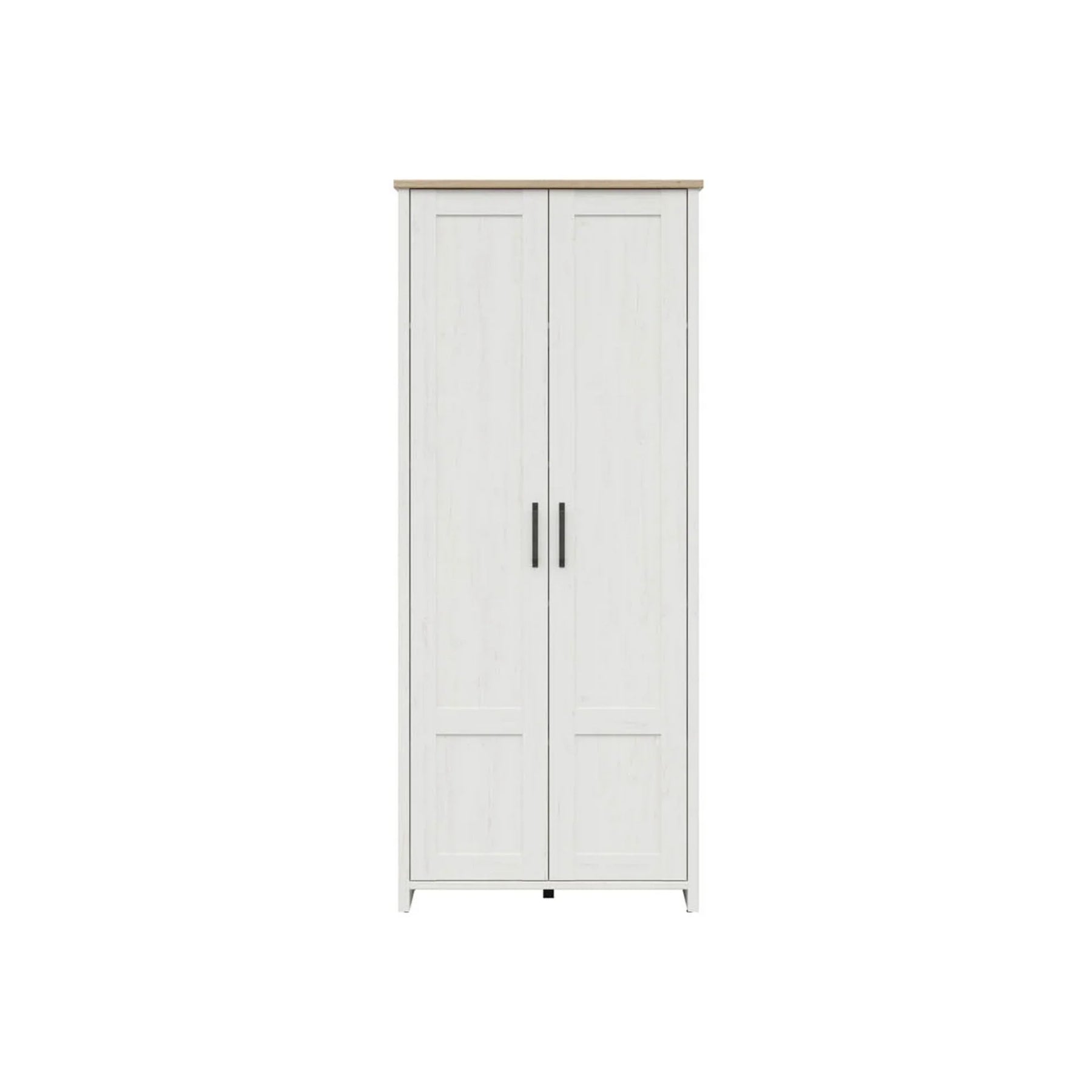 Dulap LOKSA, alb/stejar, PAL laminat, cu 2 usi, 85x37x201 cm