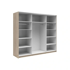 Dressing TETRIX, stejar sonoma/alb lucios, PAL, cu 2 usi, 220x60x196 cm