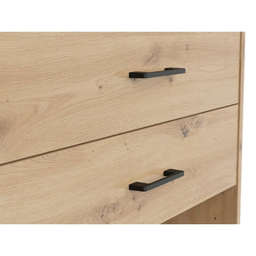 Biblioteca SPACE OFFICE, stejar artisan, PAL laminat, cu 2 sertare, 80x37x203 cm