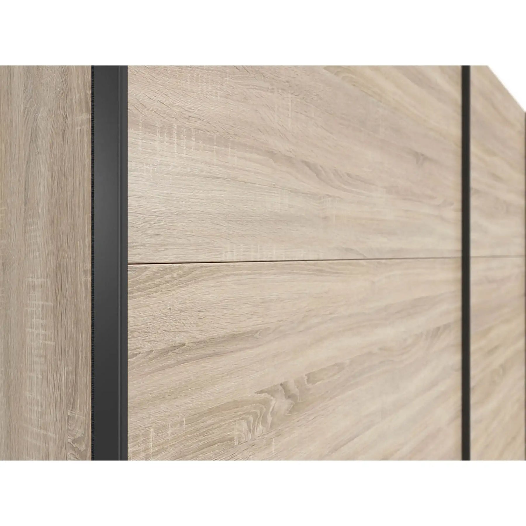 Dressing TETRIX, stejar sonoma/alb lucios, PAL, cu 2 usi, 220x60x196 cm